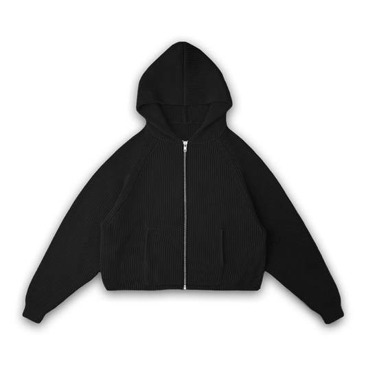 STAR KNIT ZIP-UP HOODIE - vwoollo