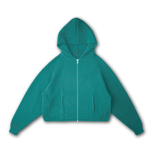 STAR KNIT ZIP-UP HOODIE - vwoollo
