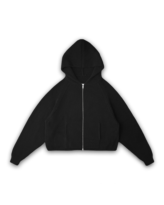 KNIT ZIP-UP HOODIE - vwoollo