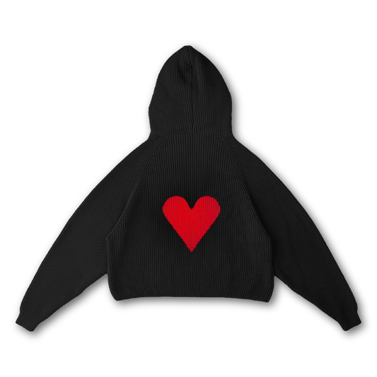 [PRE-ORDER] HEART KNIT HOODIE - vwoollo
