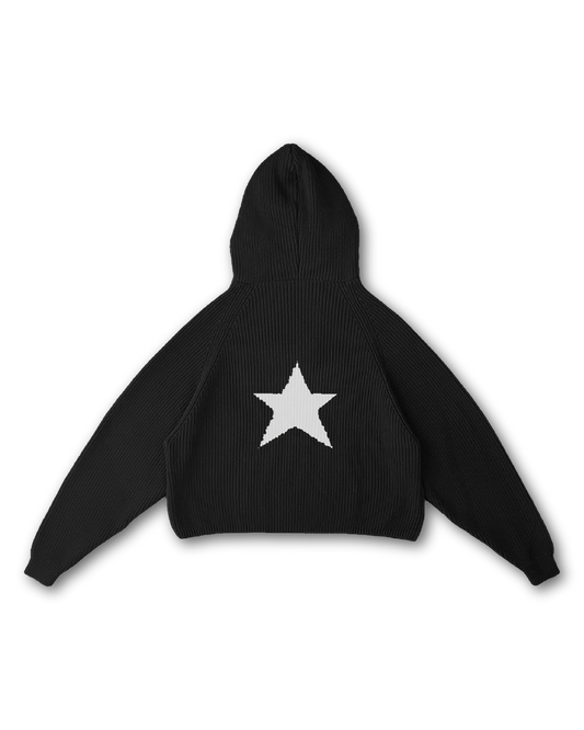 STAR KNIT ZIP-UP HOODIE - vwoollo