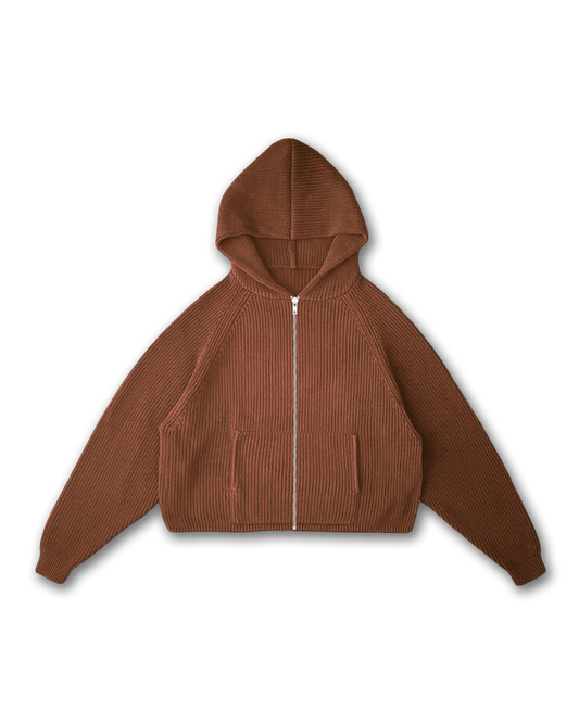 KNIT ZIP-UP HOODIE - vwoollo