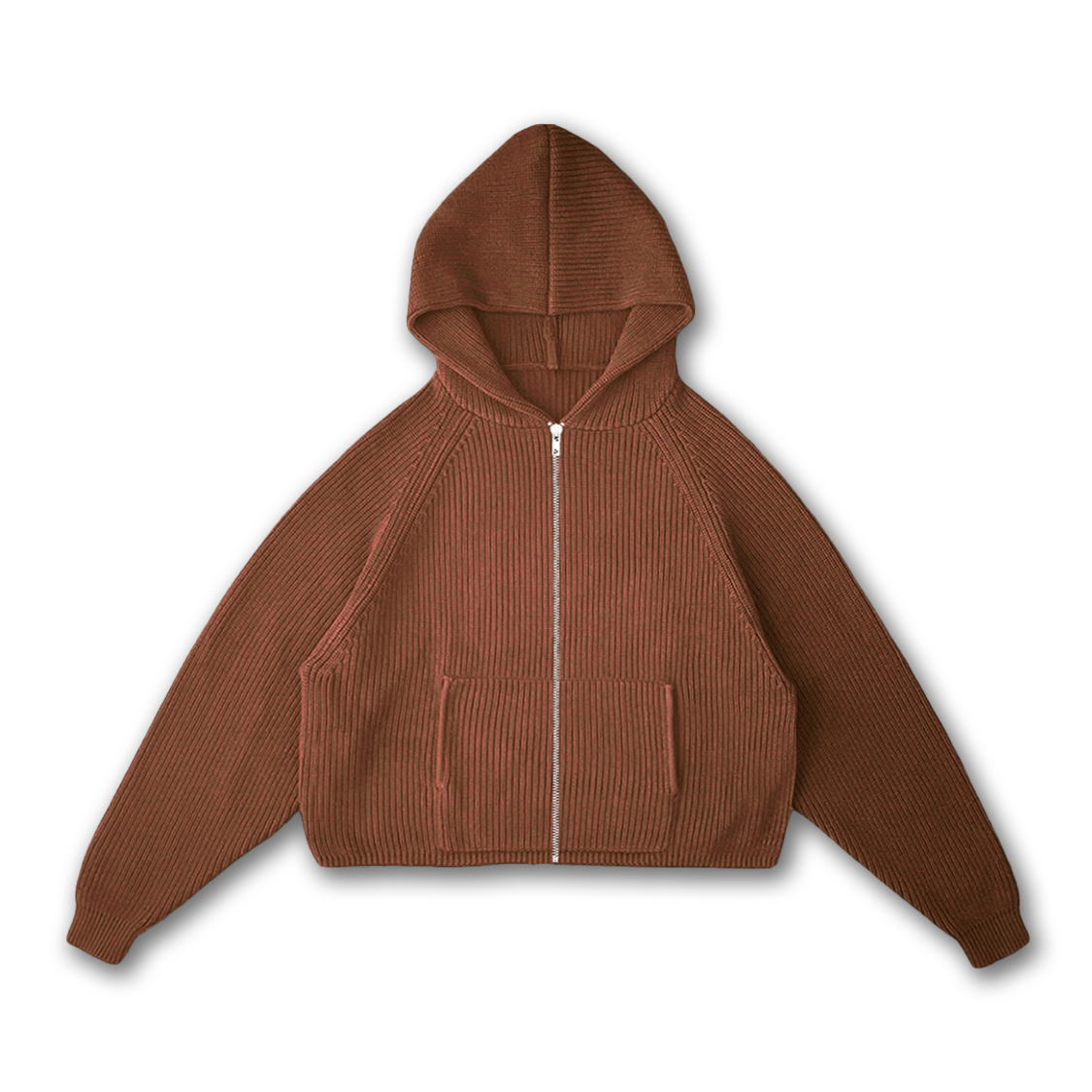 KNIT ZIP-UP HOODIE