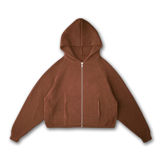 KNIT ZIP-UP HOODIE - vwoollo