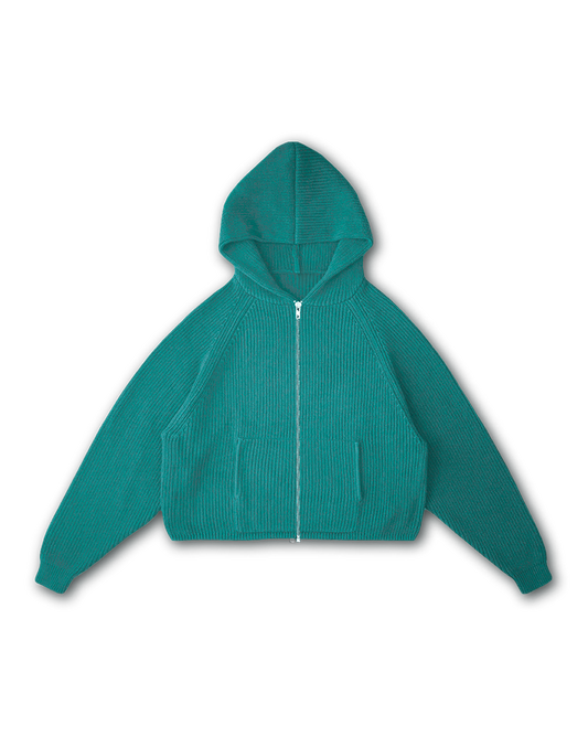 KNIT ZIP-UP HOODIE - vwoollo