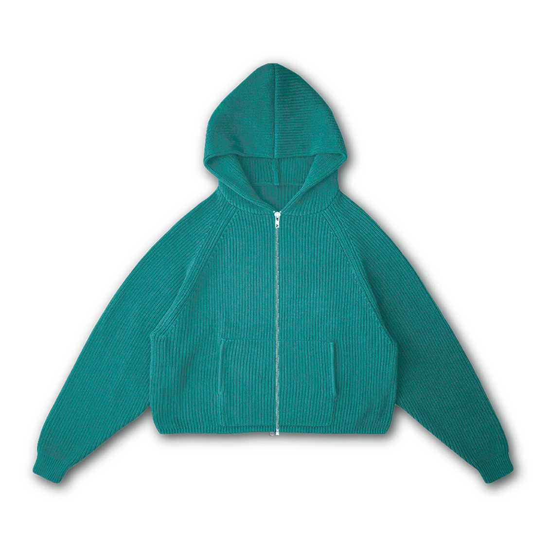 KNIT ZIP-UP HOODIE