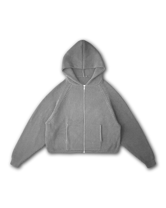 KNIT ZIP-UP HOODIE - vwoollo