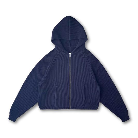 STAR KNIT ZIP-UP HOODIE - vwoollo