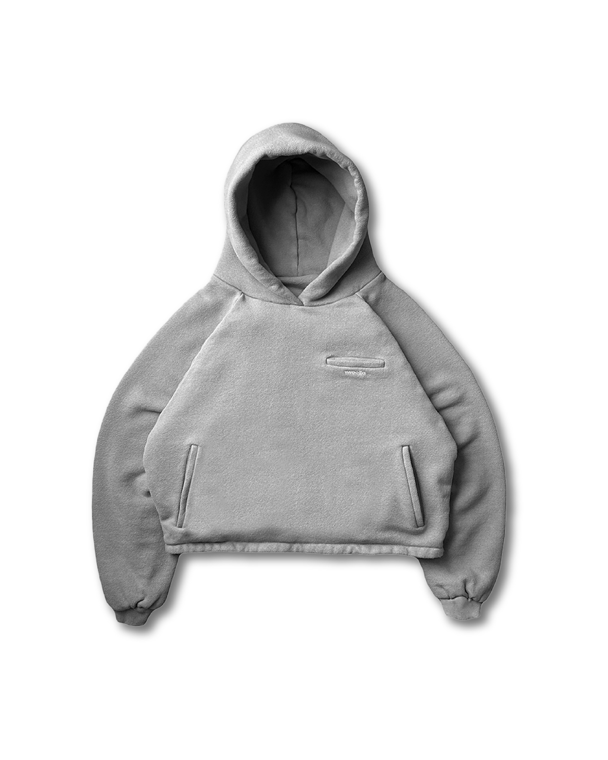 DOUBLE LAYERED PUFFY HOODIE - vwoollo